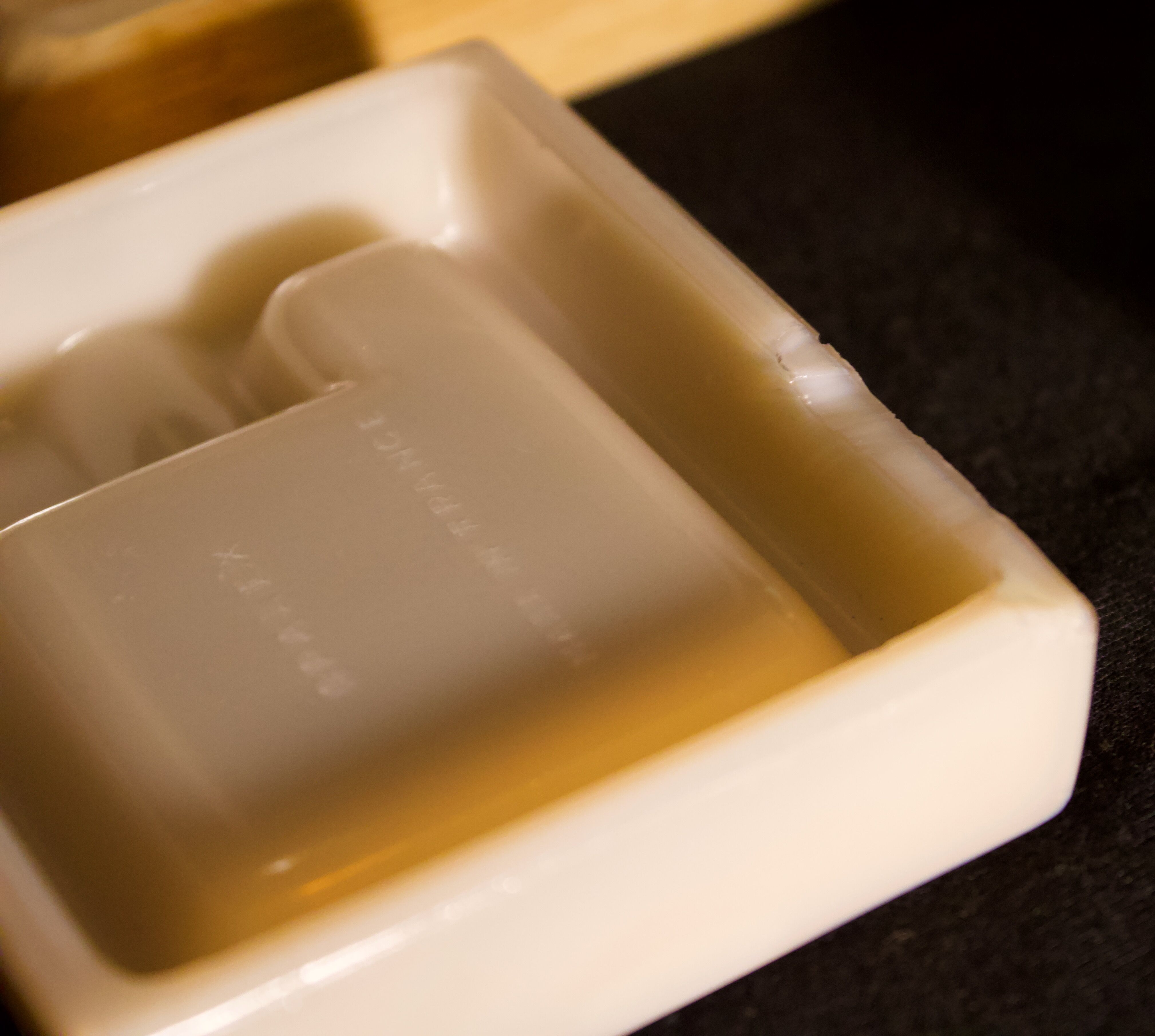 Three opalex ashtrays at the Logo of the Trans-Atlantic General Company - French Line - Model created by Jean Luce for the cruises of the liner Normandy and France
