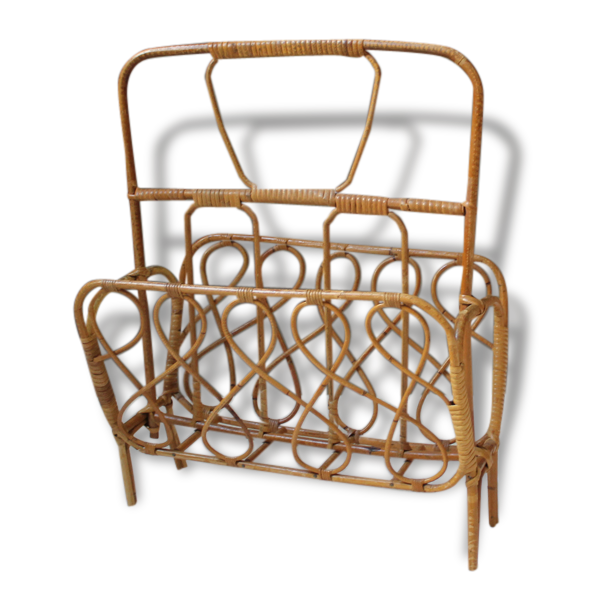 Rattan magazine rack