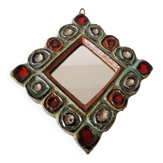 70s ceramic mirror