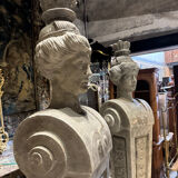 Pair of monumental patinated plaster terms from the early 20th century.