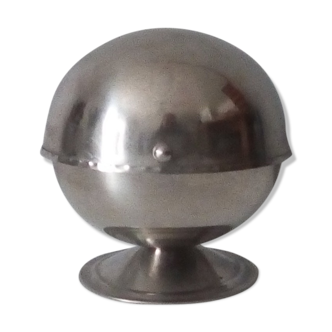 Sucrier boule vintage en inox années 80