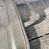 Rectangular silver metal tray