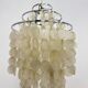 Mid-century mother of pearl Capiz shell Verner Panton style hanging lamp, 1970s