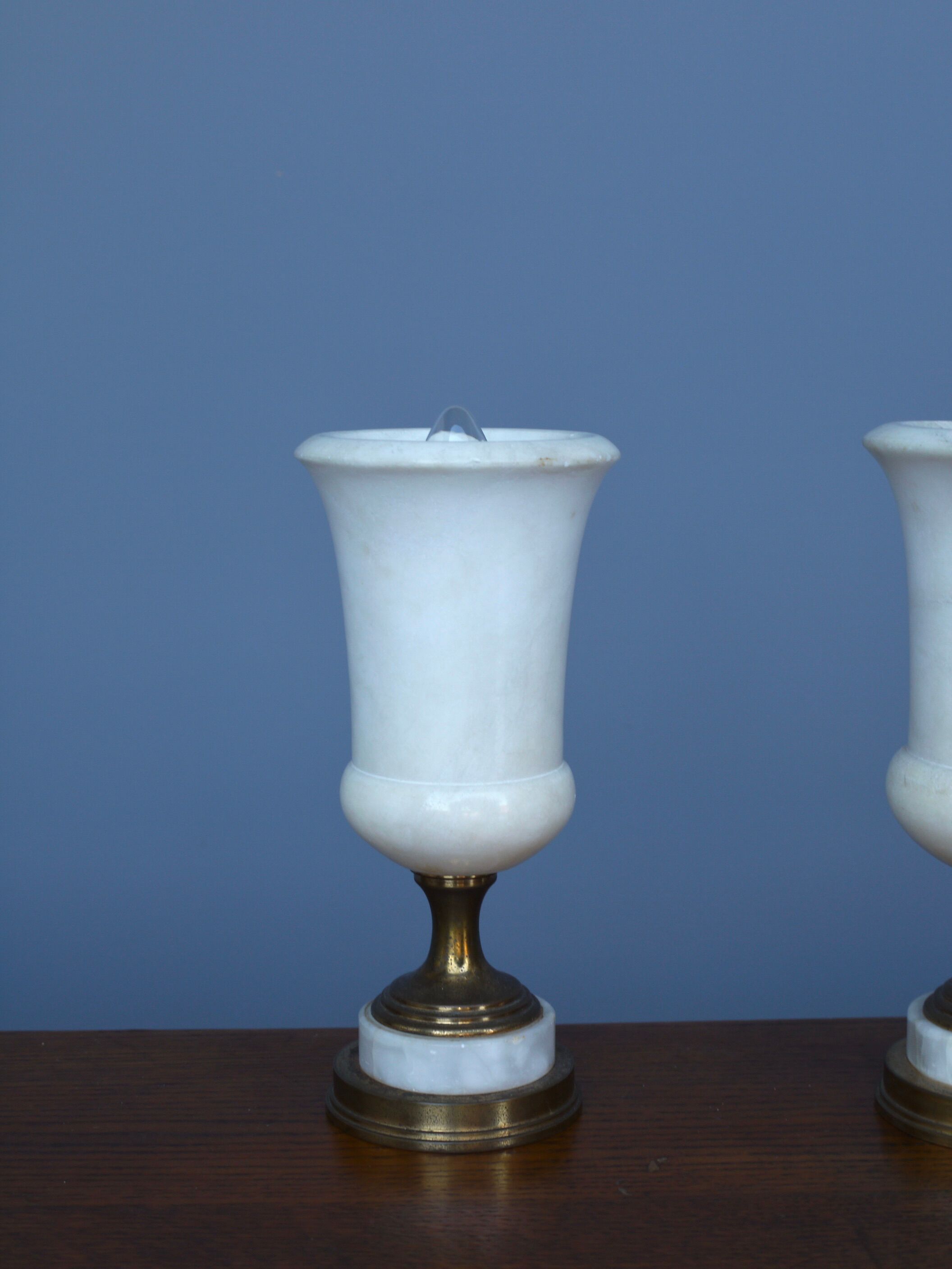 Lampes de table torchères en albâtre, années 1950, lot de 2