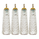 Ensemble de 4 lampes suspendues en verre cristal