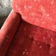 Set of 2 red Mid-Century fabric armchairs, 1960s — complete restoration