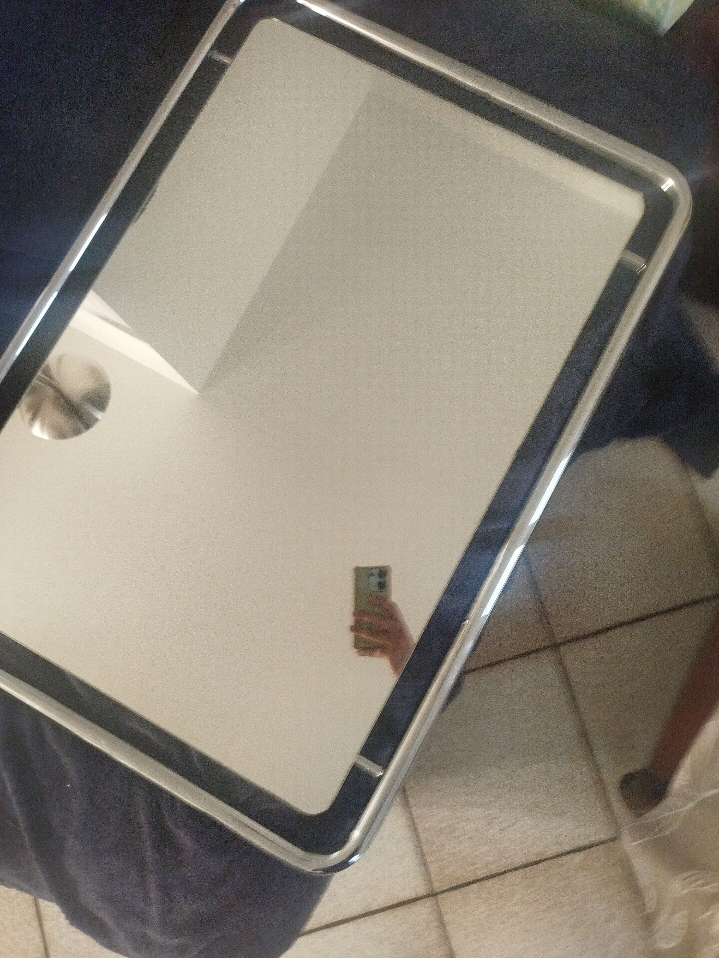 Italian space age wall mirror from the 60s/70s – tubular chrome –