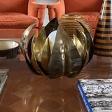 Lampadaire/lampe de table en laiton fleur de lotus, attr. Bottega Gadda, Italie, 1970