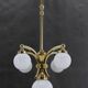 1930s Restored Brass Chandelier, Czechoslovakia
