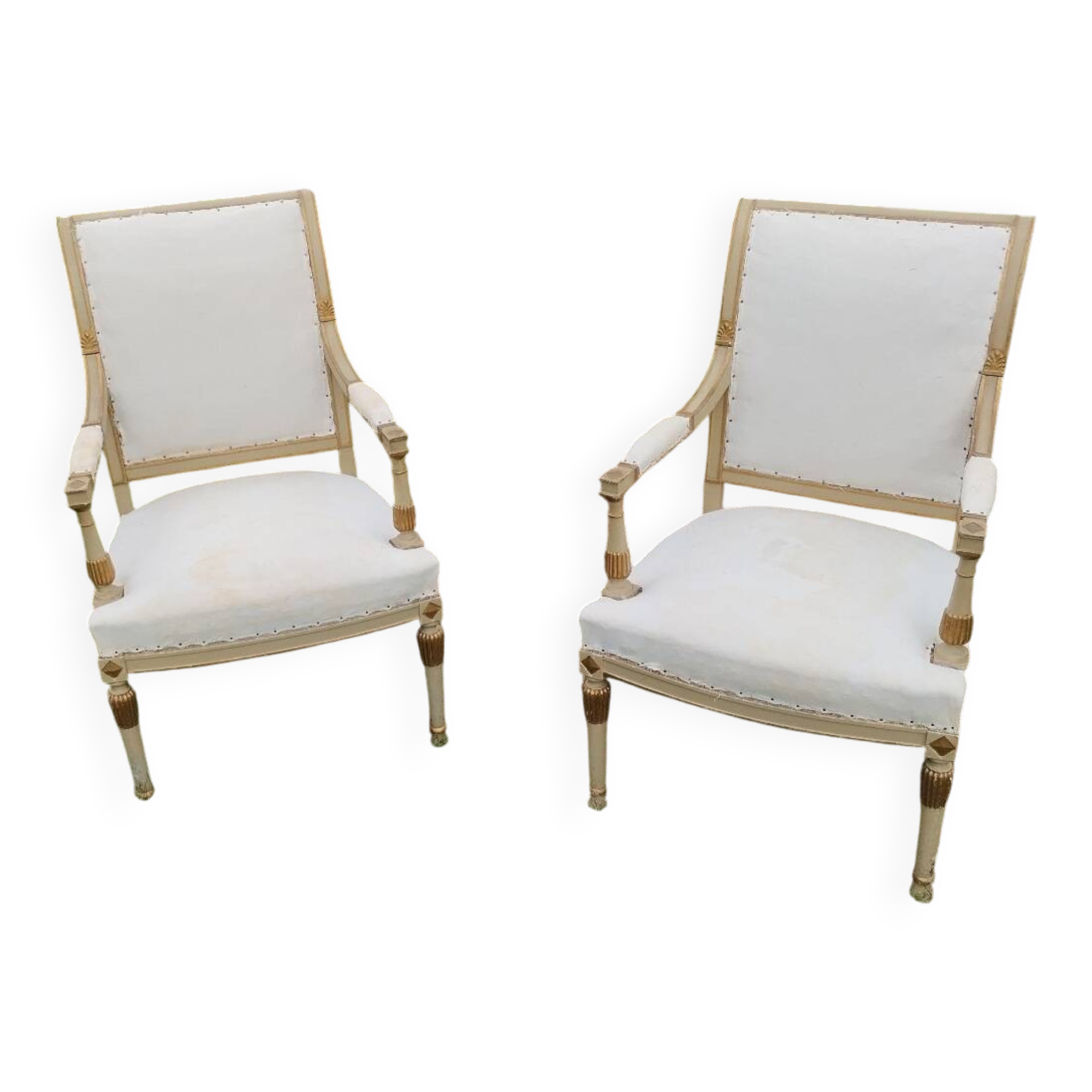 Pair of antique armchairs in Louis XVI style.