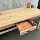 Raw wood farmhouse table