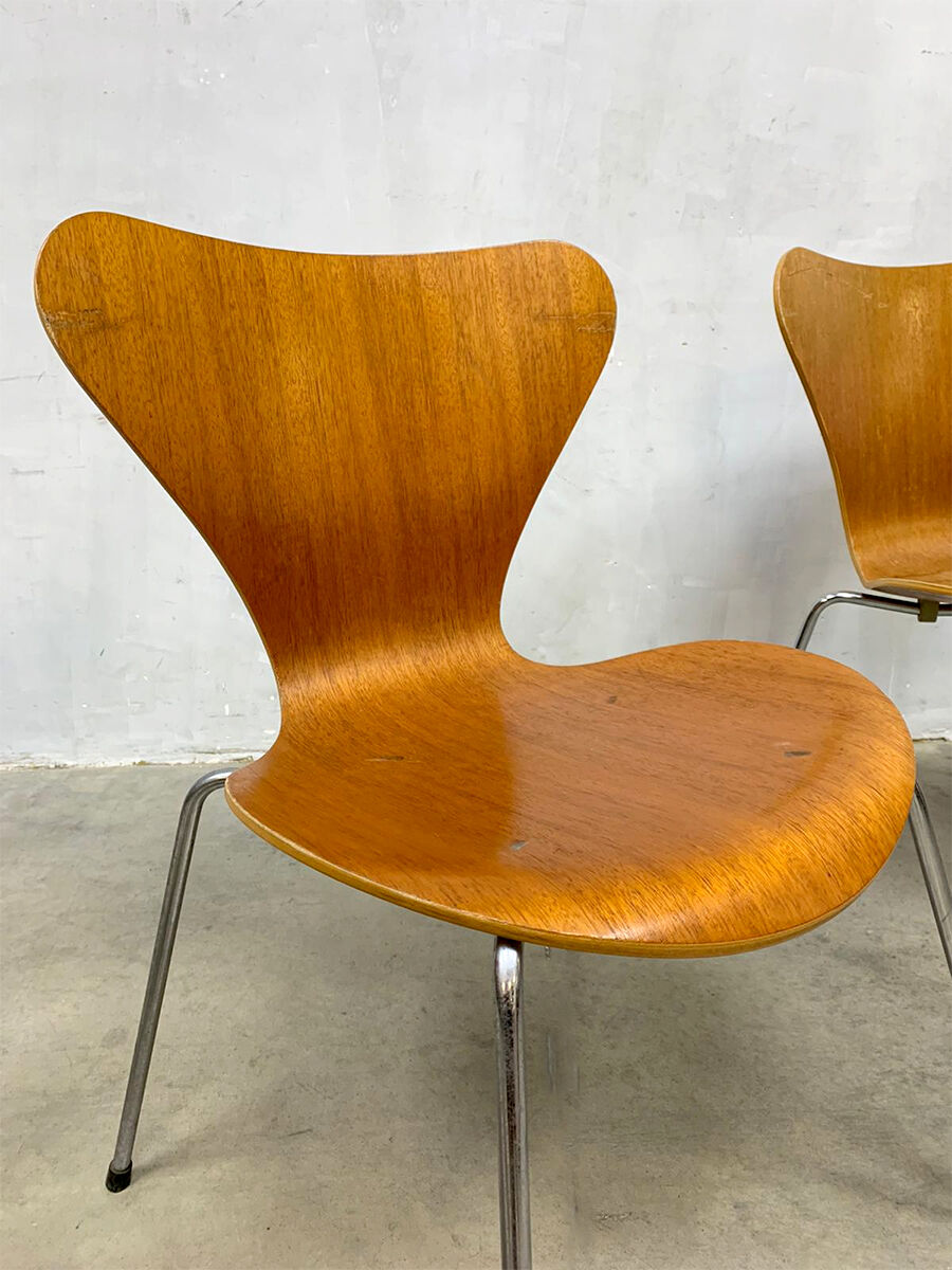 Ensemble de 4 chaises vintage 'Butterfly' 'vlinder' Fritz Hansen Arne Jacobsen