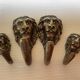 4 lion coat hooks in brass