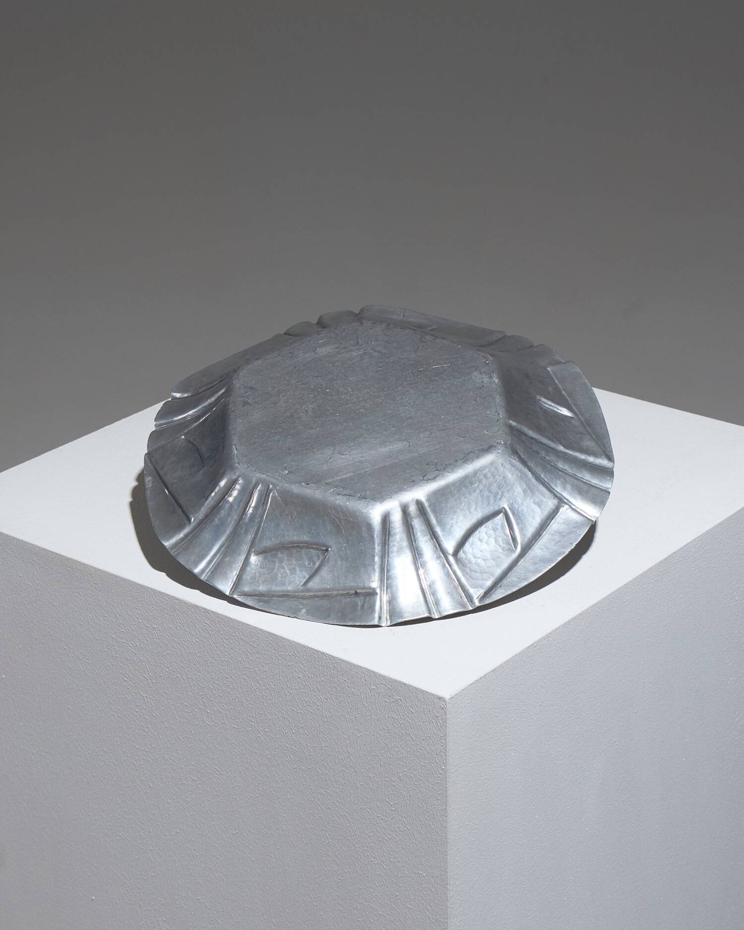 Hammered Pewter Dish, Louis Houzeaux, 1930s