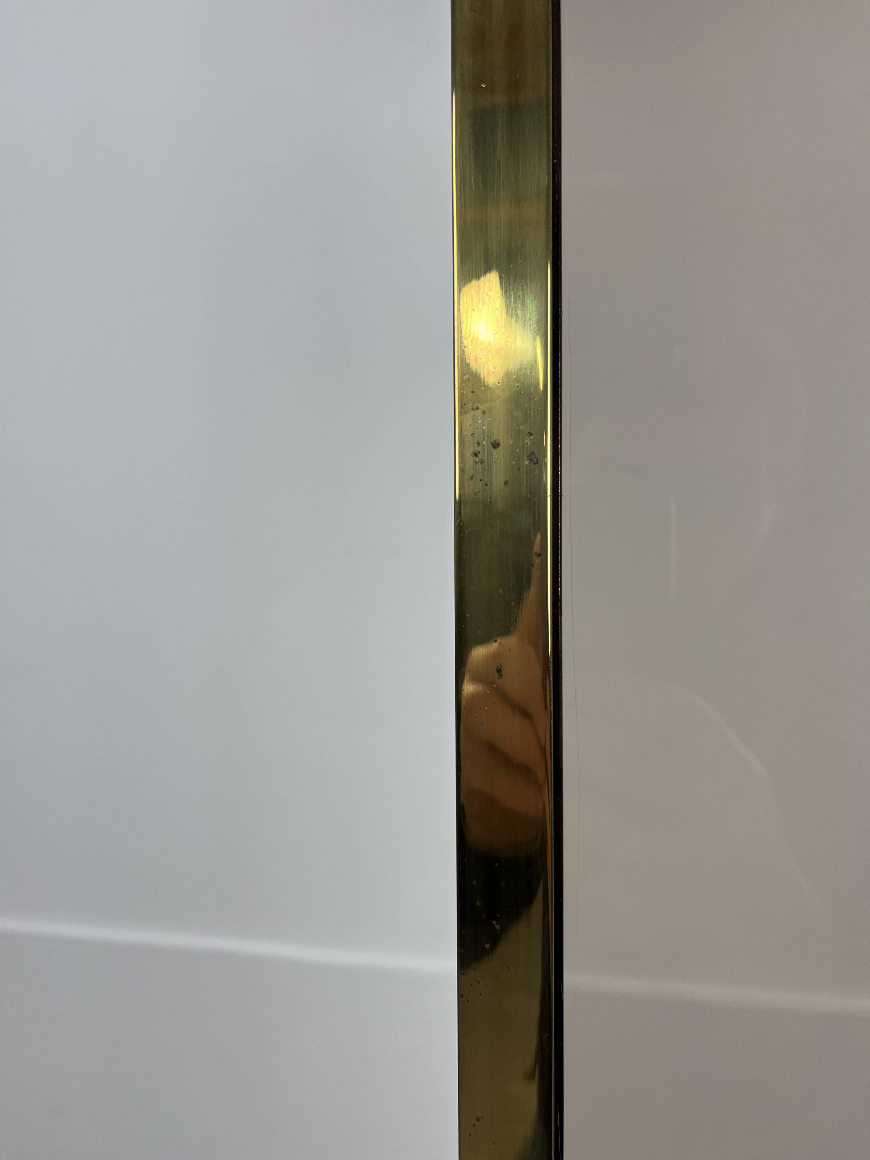 70s floor lamp in brass and smoked plexiglass, Hollywood Regency