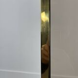 70s floor lamp in brass and smoked plexiglass, Hollywood Regency