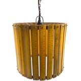Modern artisanal rulers shaped ceiling lamp, France 1960s