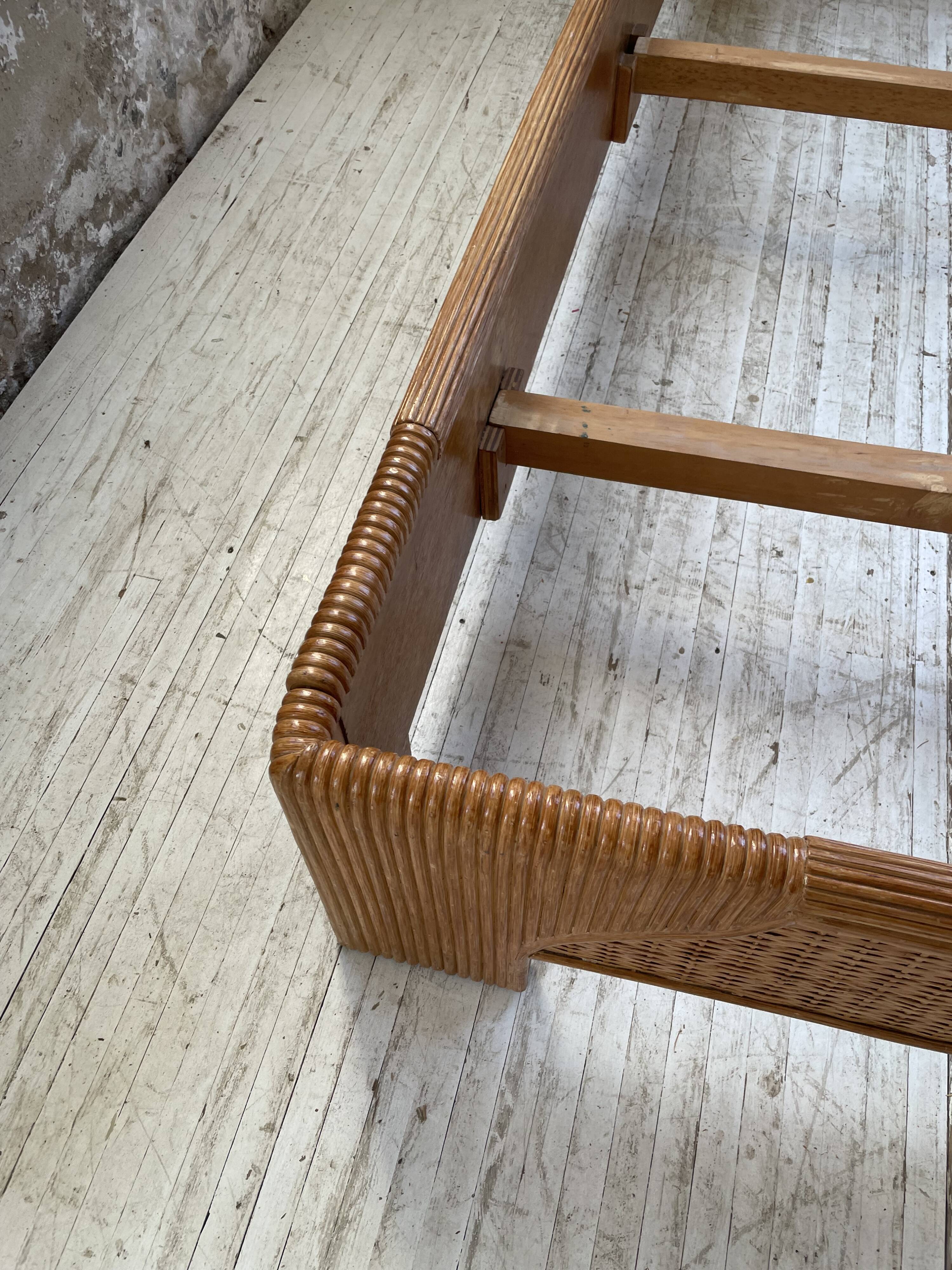 Bed 1 place "palm" wicker and rattan Vivai Del Sud