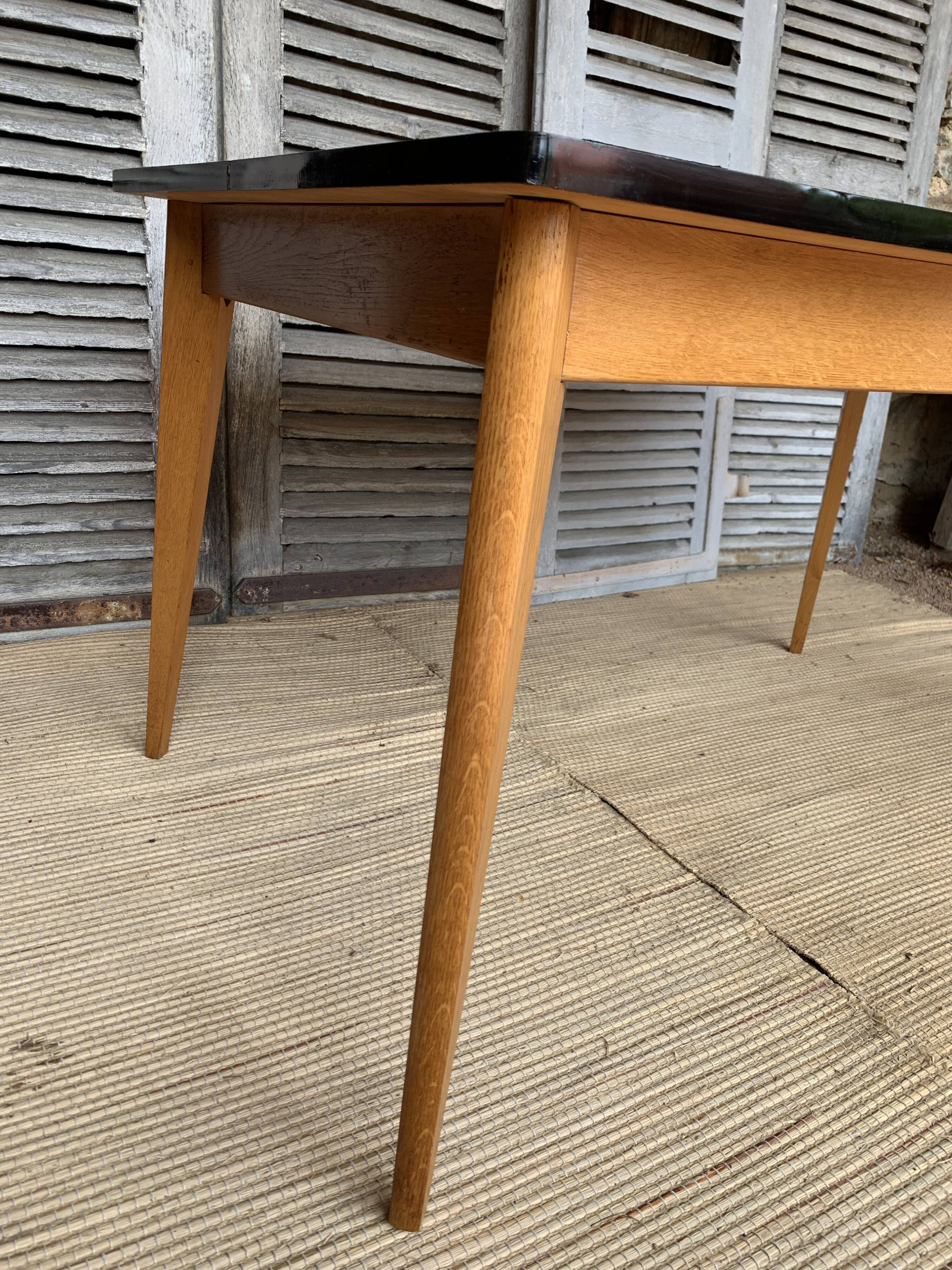 Table dining compass feet of the 60s