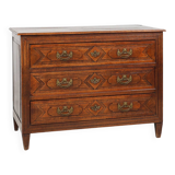 Antique hand crafted en carved chest of drawers in oak, ca. 1800
