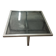 Table in satin aluminum and black glass, 70s design