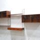 Vintage modular wall shelf in metal and wood