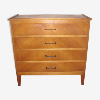 Commode scandinave de 1960 en 2 tons de bois