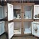 Old icebox, wooden sideboard