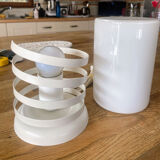 Vintage glass and metal lamp