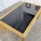 Italian rattan and glass table from the 1970s