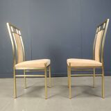 Vintage brass dining chairs by Belgochrom, 1970s