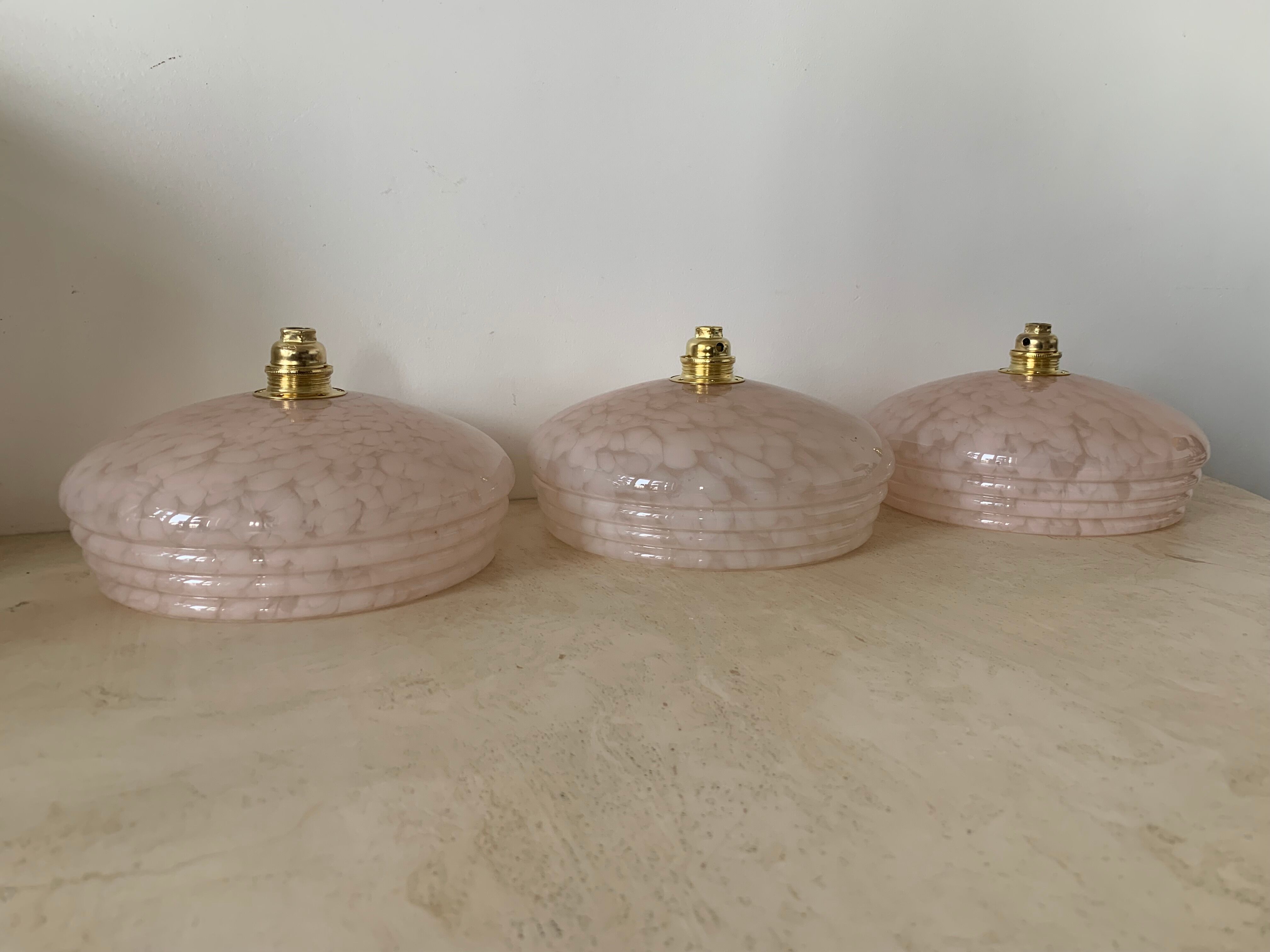Pink Clichy glass pendant lamp