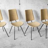 Set of 4 vintage compass feet chairs - 1960