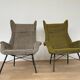 Pair of design fibreglass wing chairs by Miroslav Navratil, 1970s