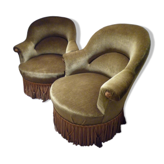 Paire de Fauteuils crapaud