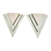 Paire d’appliques plexiglass et métal, 1980