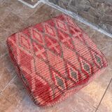 Handmade Berber Kilim pouf, floor cushion.