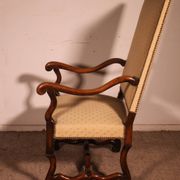 Louis XIV Style Armchairs in Sheep Bone in Walnut - 19th Century
