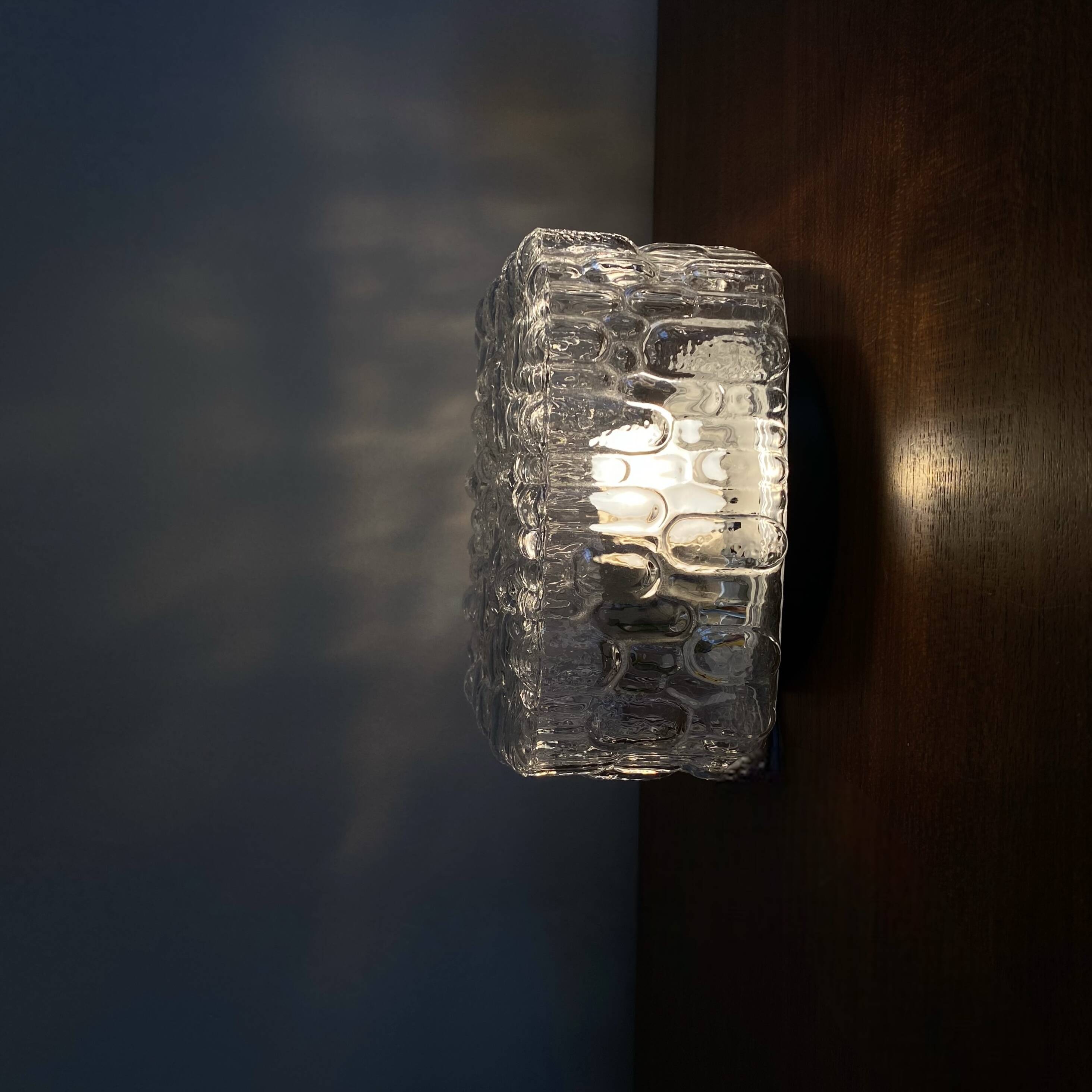 Small minimalist glass wall light ceiling lamp 1970 1980