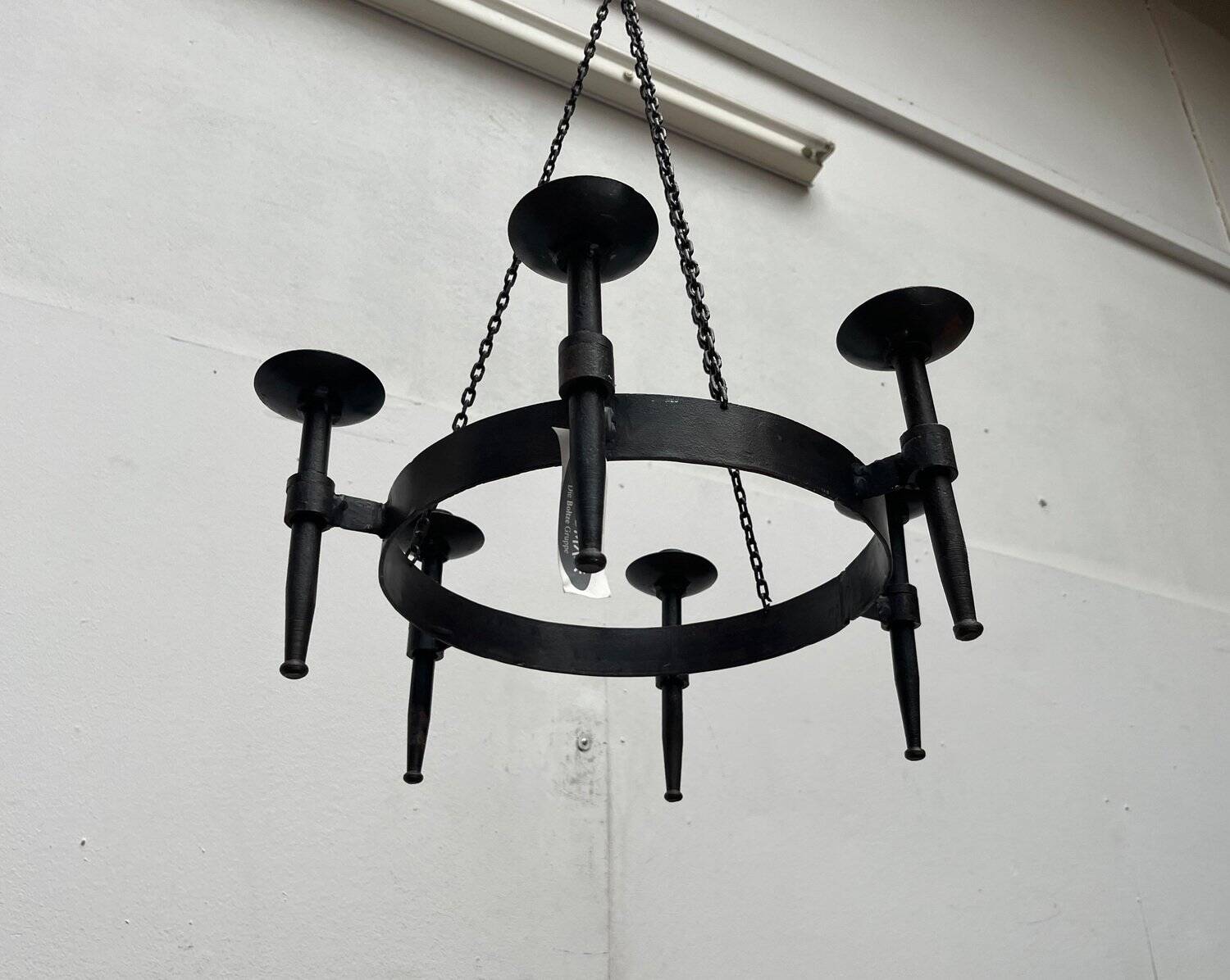 Vintage brutalist wrought iron candle holder by Boltze, 1970s.