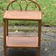Bedside table, vintage bamboo and rattan shelf
