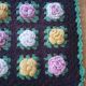 Set of 2 placemats in relief flowers crocheted vintage 70's hands
