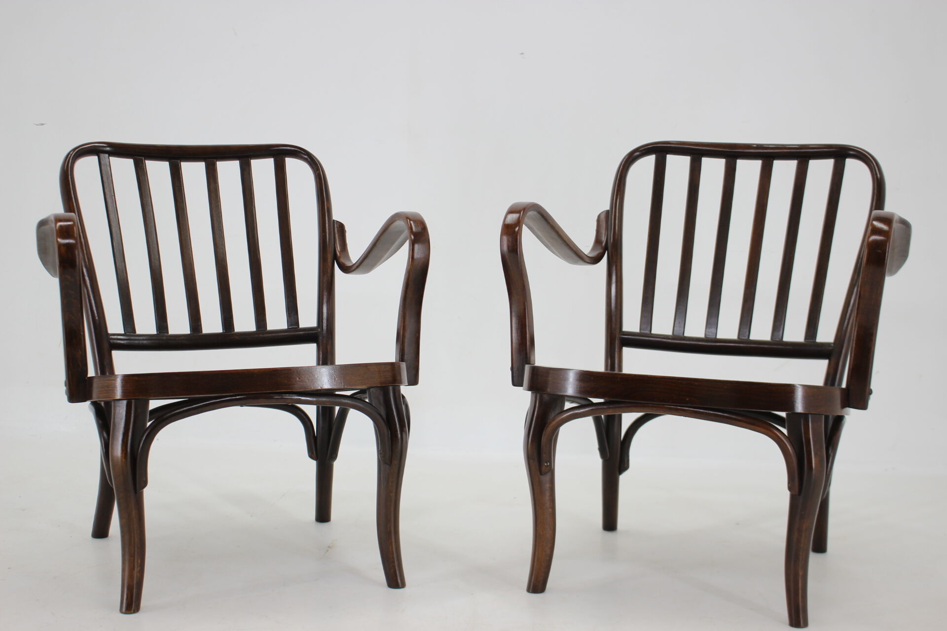 1950s Pair of Josef Frank Bentwood Armchairs no. 752 by Thon