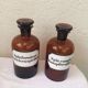 Lot of two bottles of apothecary, pharmacy collection, amber thick glass