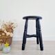 Antique black wooden stool, renovated