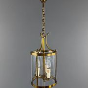 Lanterne cylindrique en laiton et verre, XXe Siècle