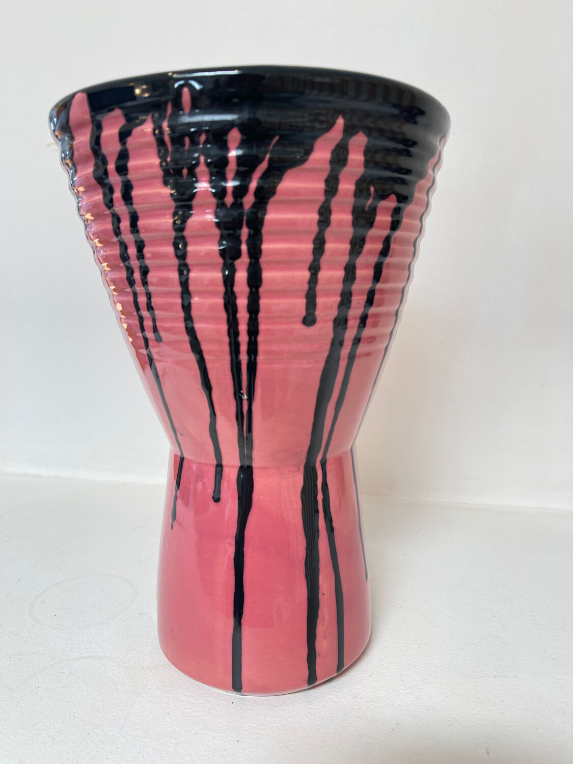 Large pink Art Ceram vase, circa 1970