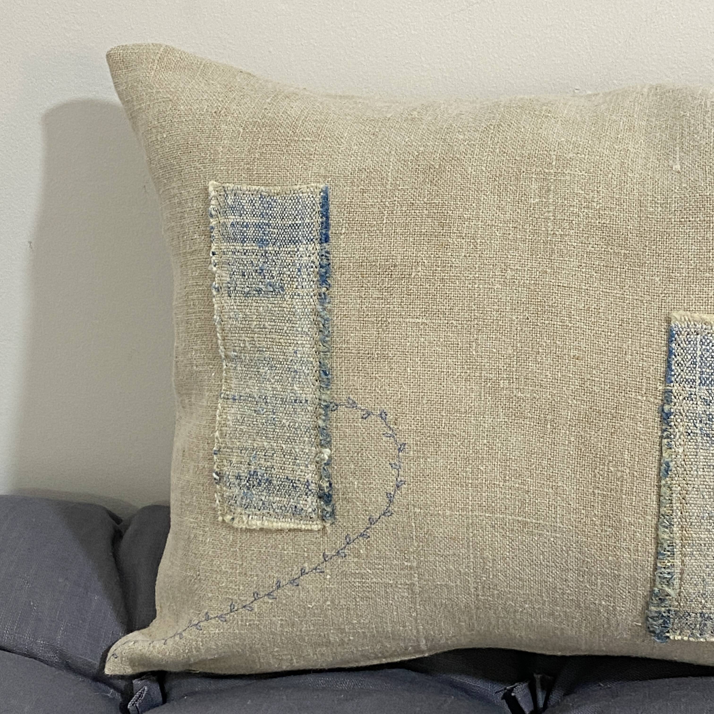 Handmade cushion in vintage fabric, Kilim style - Double-sided