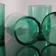 Set of 4 emerald green water glasses from Huile Lesieur