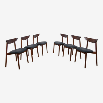 6 mid century rosewood dining chairs model 58, 1960s